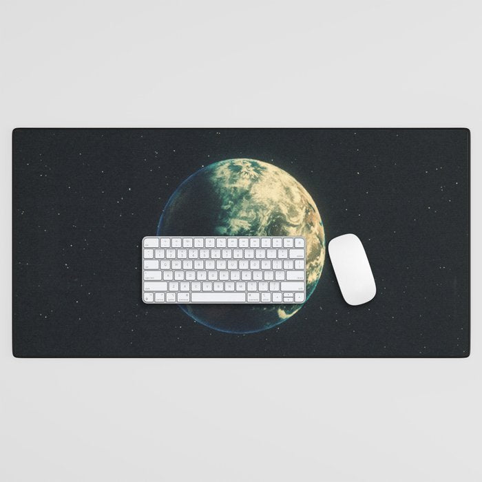 Far From Home - Retro-Futuristic Marsian Astronaut Collage Artwork  Desk Mat Gallery Image 1