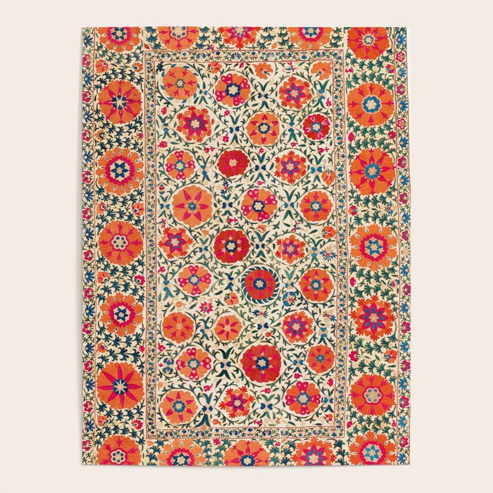 Kermina Suzani Uzbekistan Embroidery Print Poster Gallery Image 4