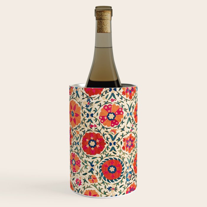Kermina Suzani Uzbekistan Embroidery Print Wine Chiller Gallery Image 1