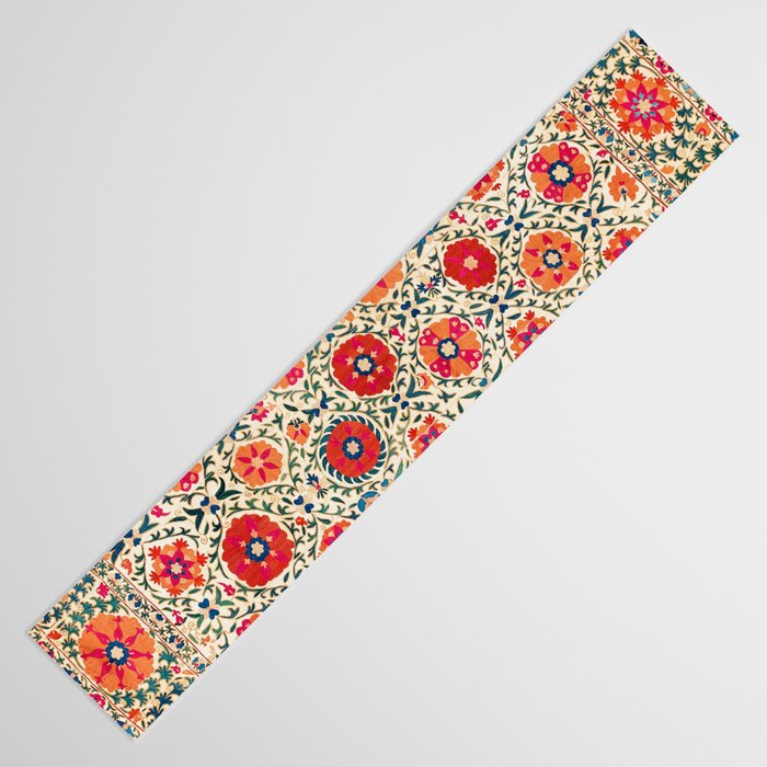 Kermina Suzani Uzbekistan Embroidery Print Table Runner Gallery Image 3