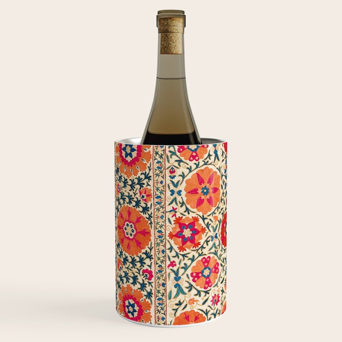 Kermina Suzani Uzbekistan Embroidery Print Wine Chiller Gallery Image 2