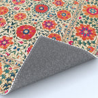 Kermina Suzani Uzbekistan Embroidery Print Rug Gallery Image 4