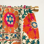 Kermina Suzani Uzbekistan Embroidery Print Window Curtain Gallery Image 2