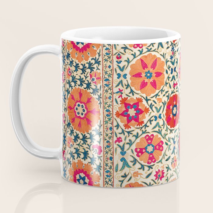 Kermina Suzani Uzbekistan Embroidery Print Coffee Mug Gallery Image 3