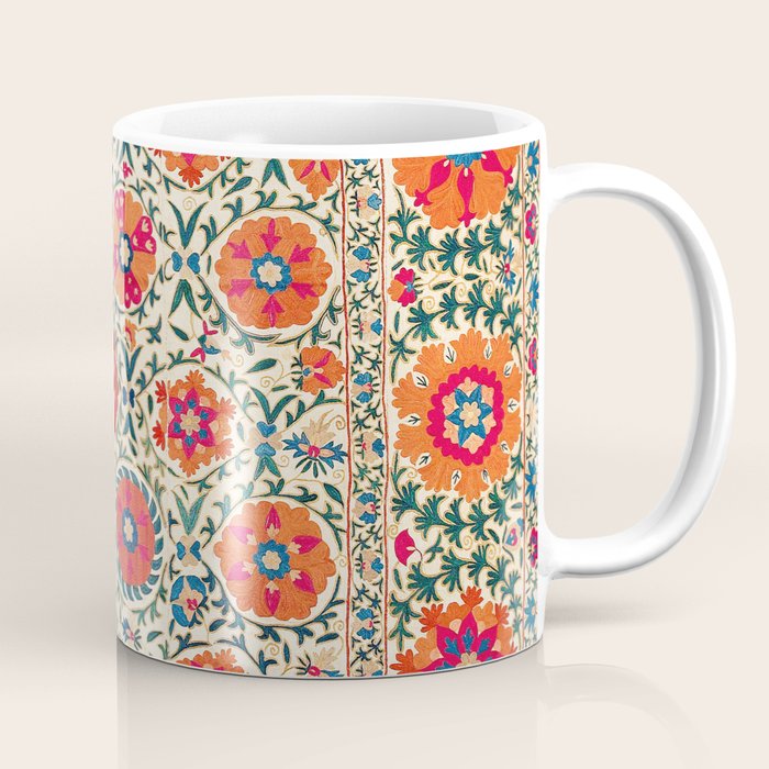 Kermina Suzani Uzbekistan Embroidery Print Coffee Mug Gallery Image 1