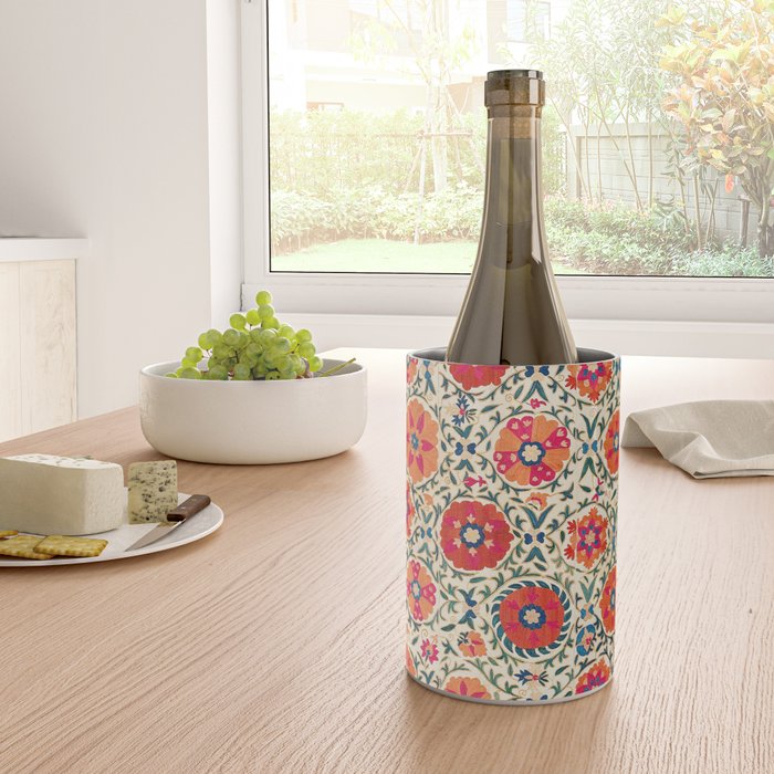 Kermina Suzani Uzbekistan Embroidery Print Wine Chiller Gallery Image 4