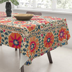 Kermina Suzani Uzbekistan Embroidery Print Tablecloth Gallery Image 3