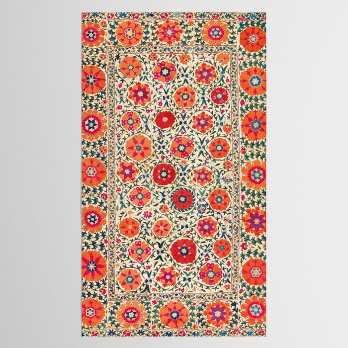 Kermina Suzani Uzbekistan Embroidery Print Tablecloth Gallery Image 2