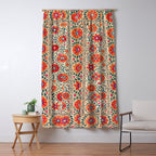 Kermina Suzani Uzbekistan Embroidery Print Window Curtain Gallery Image 5