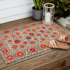 Kermina Suzani Uzbekistan Embroidery Print Outdoor Rug Gallery Image 2