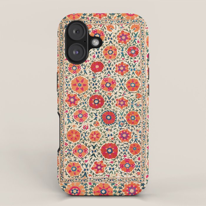 Kermina Suzani Uzbekistan Embroidery Print iPhone Case Gallery Image 1