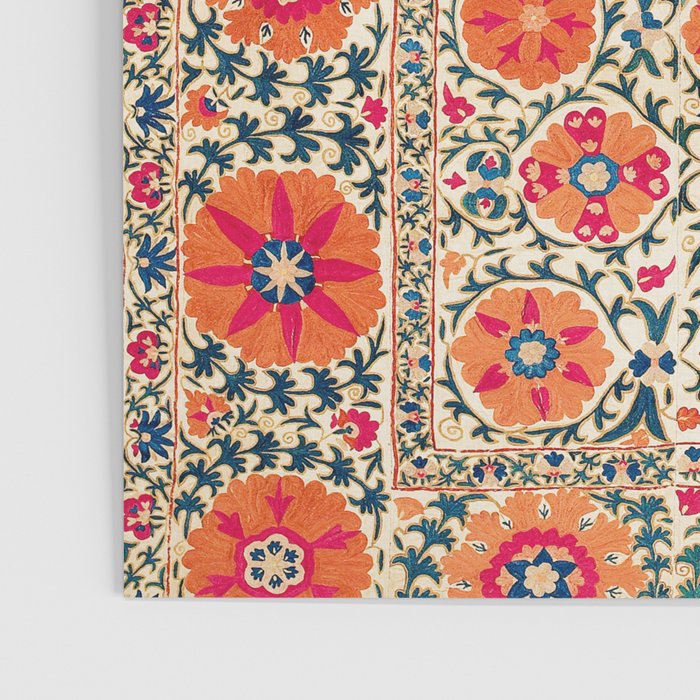 Kermina Suzani Uzbekistan Embroidery Print Poster Gallery Image 3