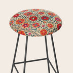 Kermina Suzani Uzbekistan Embroidery Print Stool Gallery Image 2
