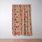 Kermina Suzani Uzbekistan Embroidery Print Window Curtain Gallery Image 3