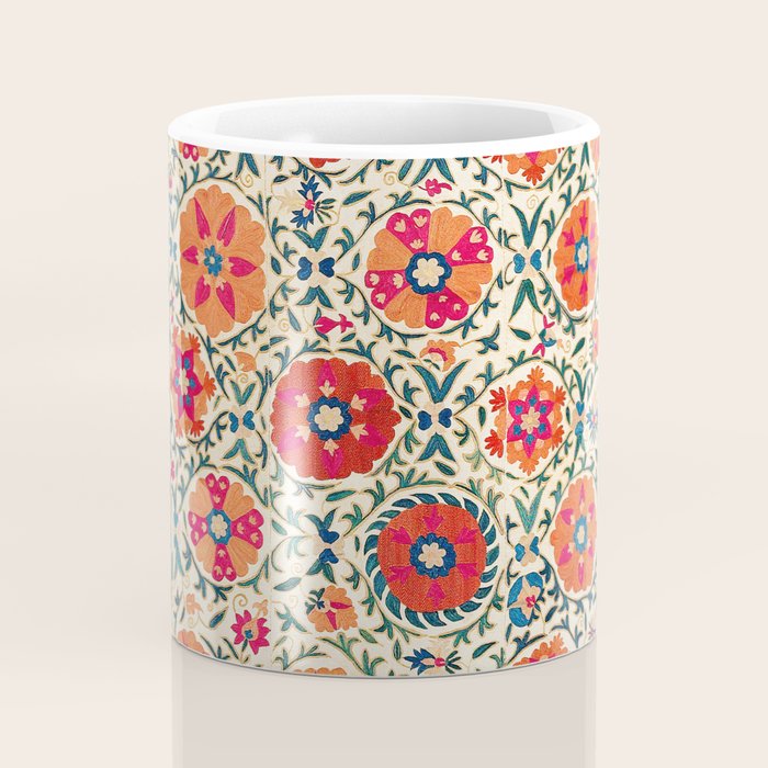 Kermina Suzani Uzbekistan Embroidery Print Coffee Mug Gallery Image 4