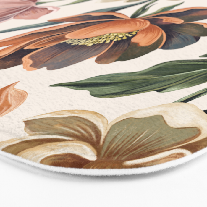 Hand Painted Peony Florals Bath Mat Gallery Image 3