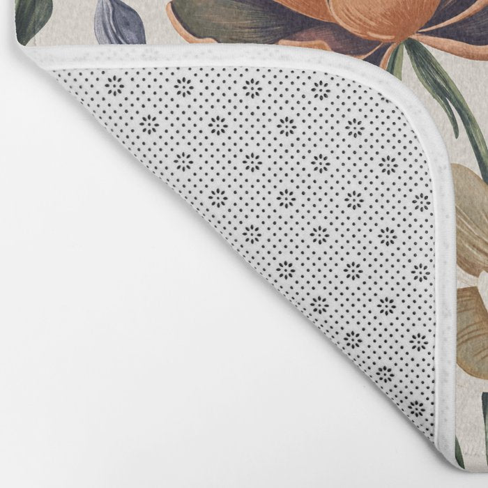 Hand Painted Peony Florals Bath Mat Gallery Image 2
