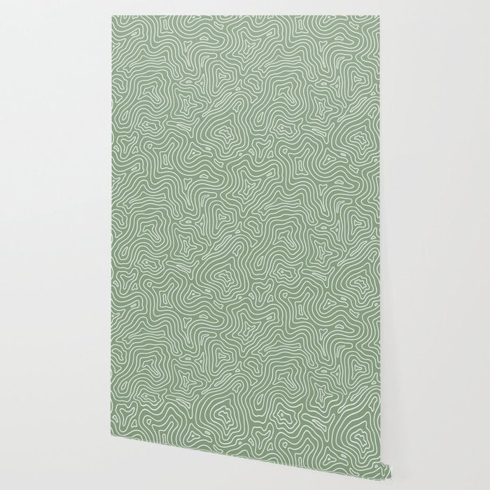 Topographic- Sage Green Wallpaper Gallery Image 2
