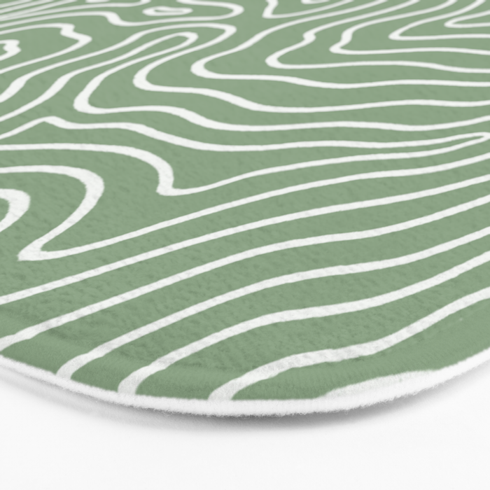 Topographic- Sage Green Bath Mat Gallery Image 3