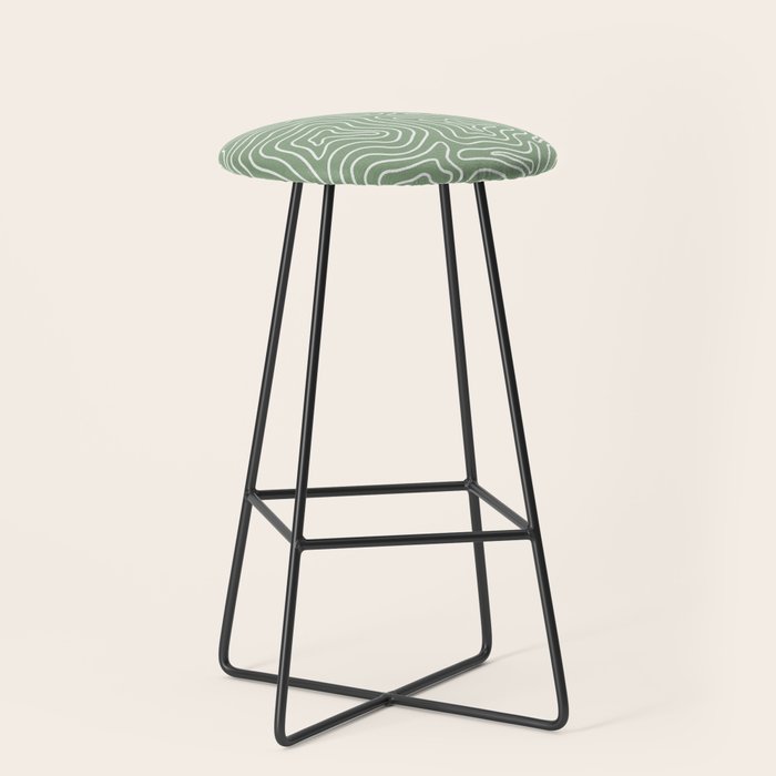 Topographic- Sage Green Stool Gallery Image 1