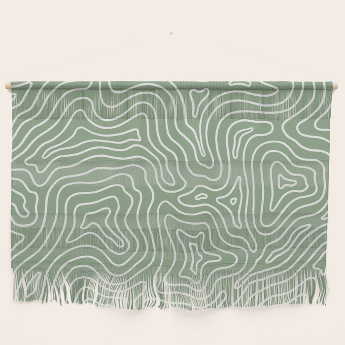 Topographic- Sage Green Wall Hanging Gallery Image 1