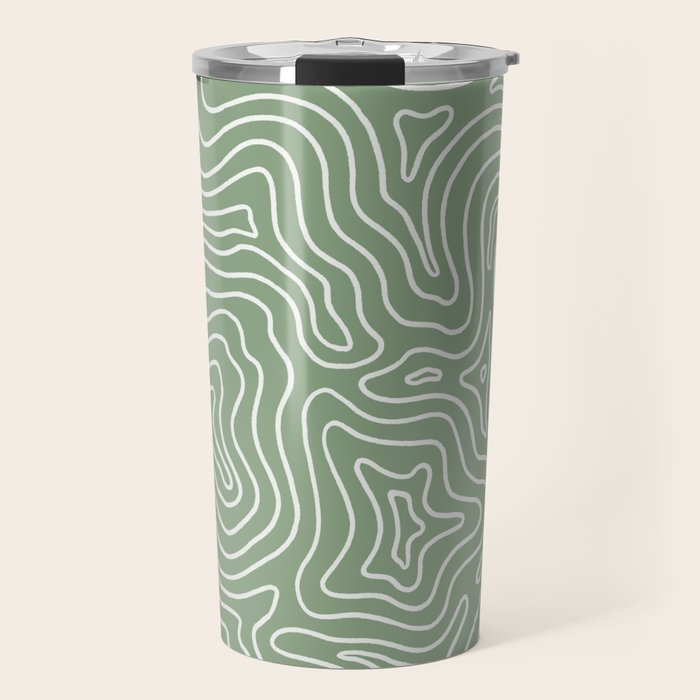 Topographic- Sage Green Travel Mug Gallery Image 1