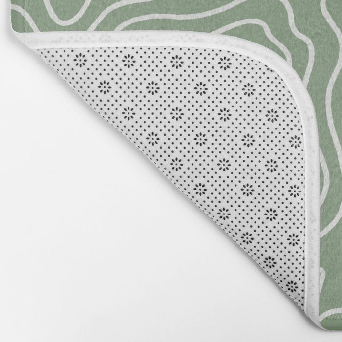 Topographic- Sage Green Bath Mat Gallery Image 2