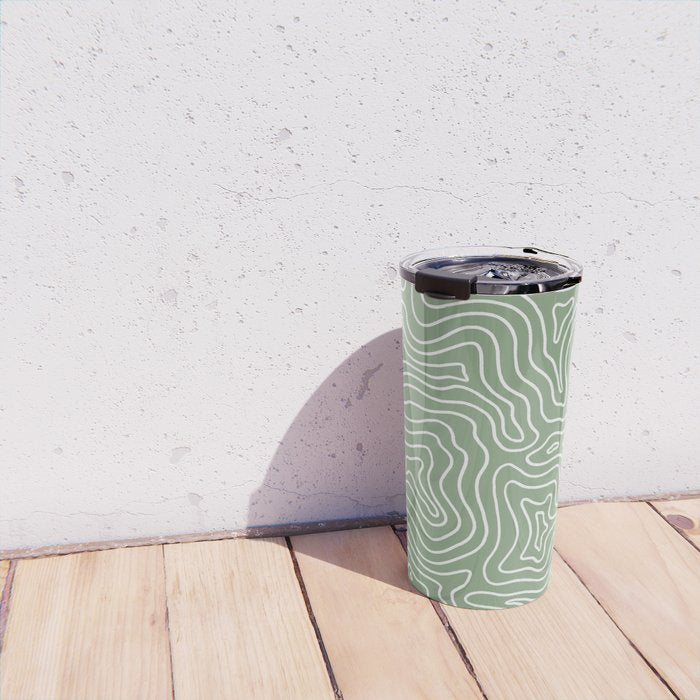 Topographic- Sage Green Travel Mug Gallery Image 4