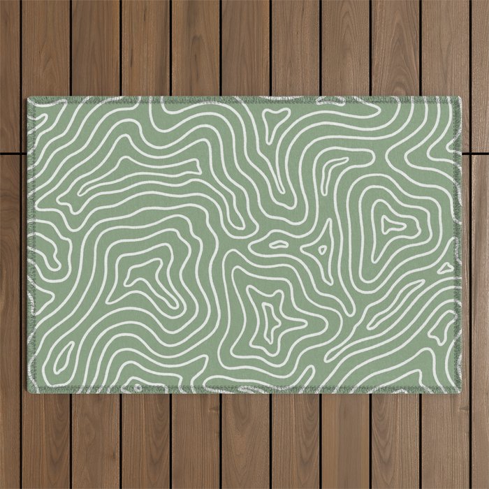 Topographic- Sage Green Outdoor Rug Gallery Image 1
