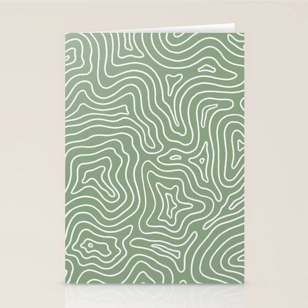 Topographic- Sage Green Stationery Card Gallery Image 1