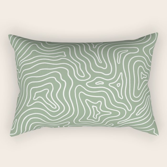 Topographic- Sage Green Rectangular Pillow Gallery Image 1