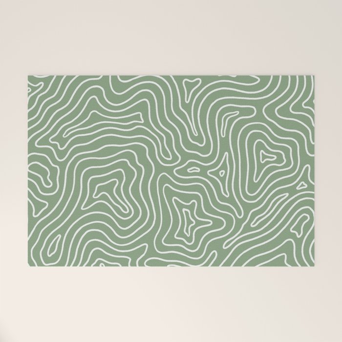 Topographic- Sage Green Welcome Mat Gallery Image 1
