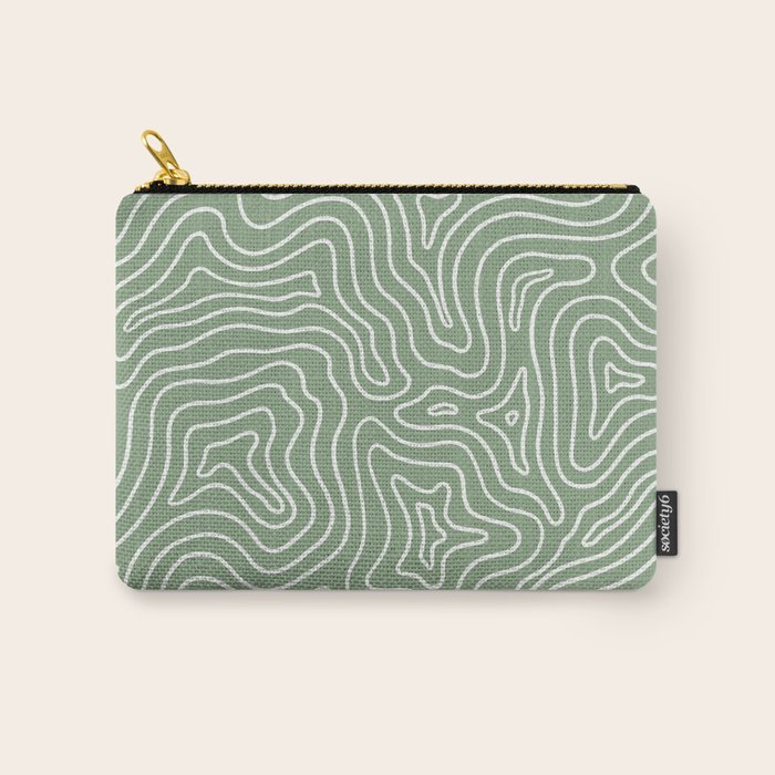 Topographic- Sage Green Carry All Pouch Gallery Image 1