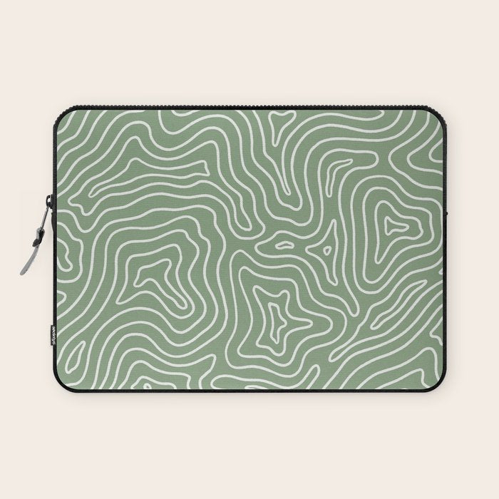 Topographic- Sage Green Laptop Sleeve Gallery Image 1