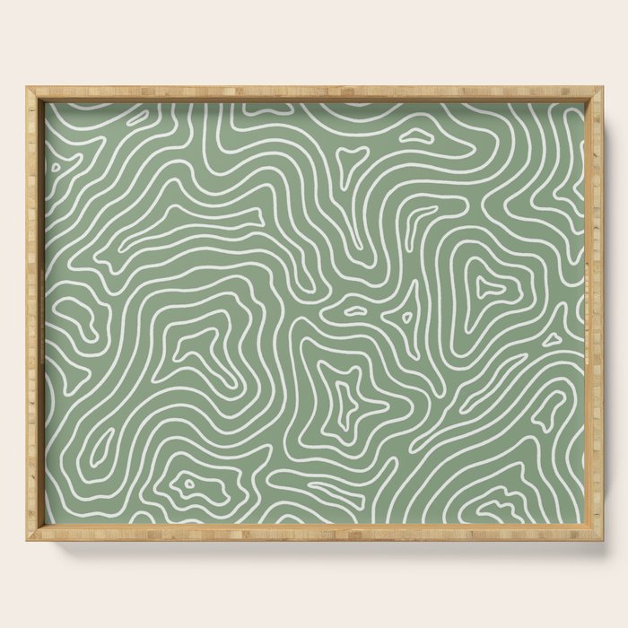 Topographic- Sage Green Serving Tray Gallery Image 1