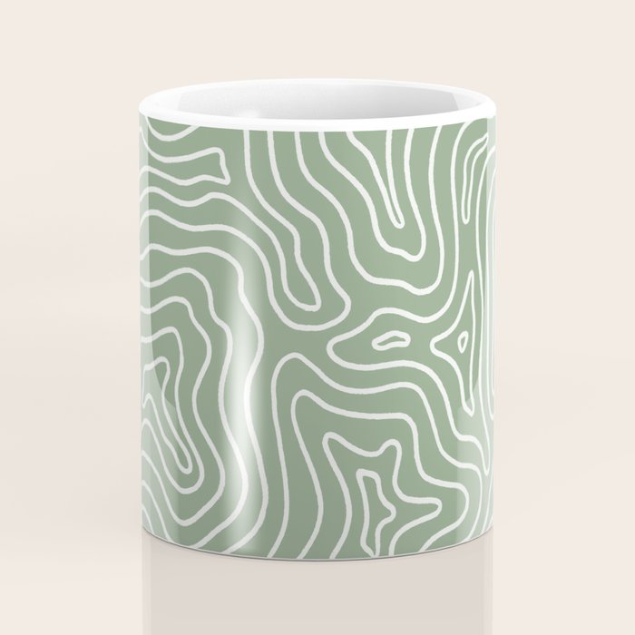 Topographic- Sage Green Coffee Mug Gallery Image 4