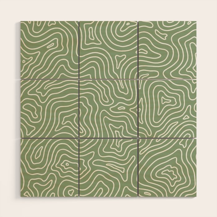 Topographic- Sage Green Wood Wall Art Gallery Image 1