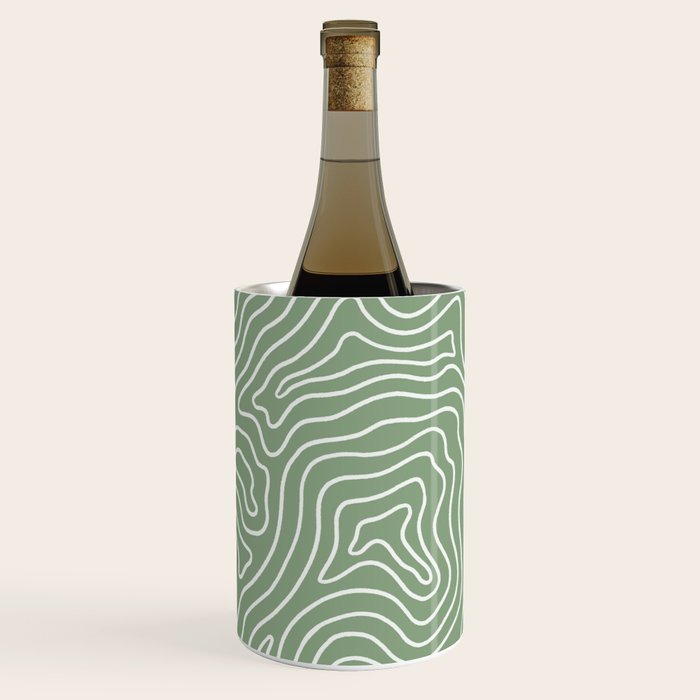 Topographic- Sage Green Wine Chiller Gallery Image 2