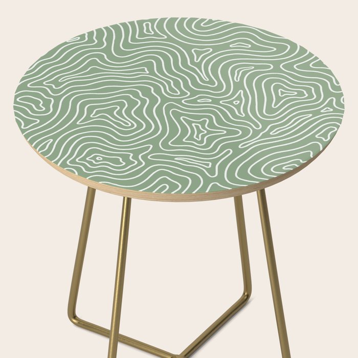 Topographic- Sage Green Side Table Gallery Image 2