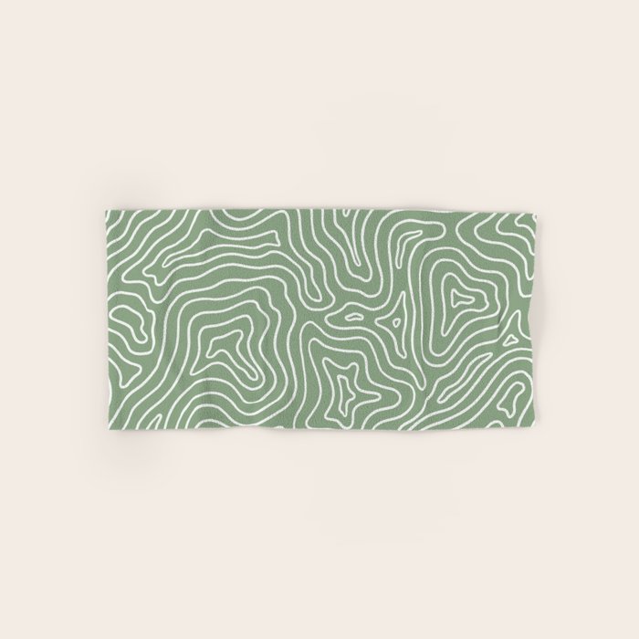 Topographic- Sage Green Bath Towel Gallery Image 1