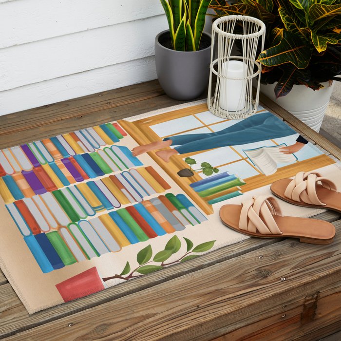 Books 2 Outdoor Rug Gallery Image 2