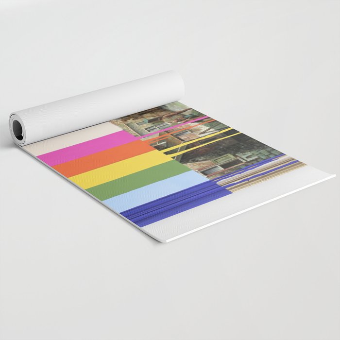 Garage Sale Painting of Peasants with Color Bars Yoga Mat Gallery Image 2