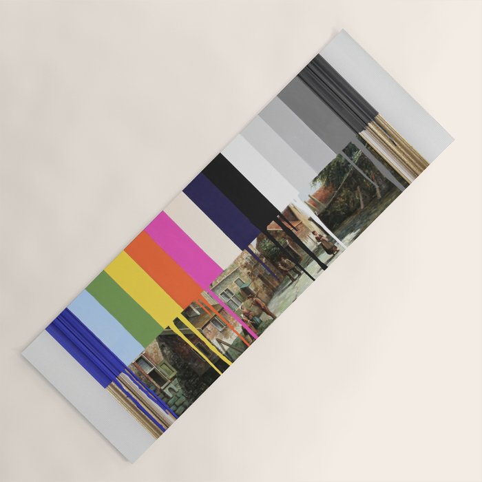 Garage Sale Painting of Peasants with Color Bars Yoga Mat Gallery Image 1
