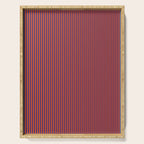 Ultra Fine Stripe Narrow Vertical Pinstripe Pattern in Bold Blue and Orange Serving Tray Gallery Image 1