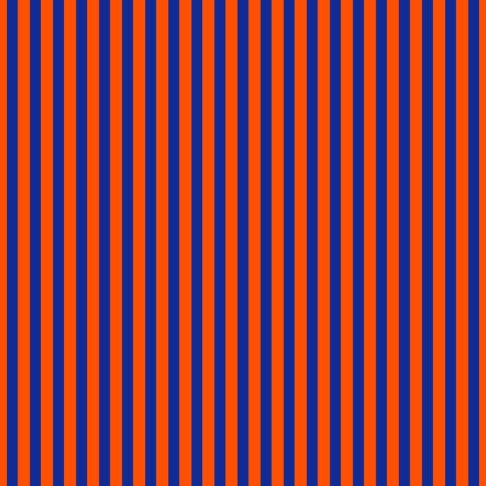 Ultra Fine Stripe Narrow Vertical Pinstripe Pattern in Bold Blue and Orange Coffee Mug Gallery Image 2