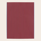 Ultra Fine Stripe Narrow Vertical Pinstripe Pattern in Bold Blue and Orange Poster Gallery Image 4