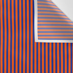 Ultra Fine Stripe Narrow Vertical Pinstripe Pattern in Bold Blue and Orange Wall Tapestry Gallery Image 3