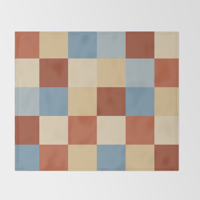 Bold Retro Checks Pattern - Large XX Throw Blanket Gallery Image 2
