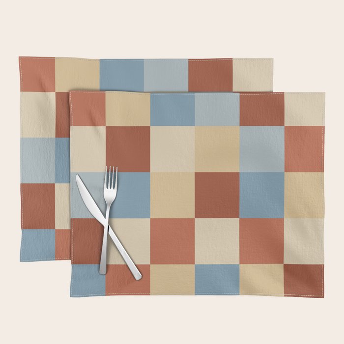 Bold Retro Checks Pattern - Large XX Placemat Gallery Image 1