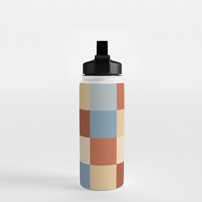 Bold Retro Checks Pattern - Large XX Water Bottle Gallery Image 2